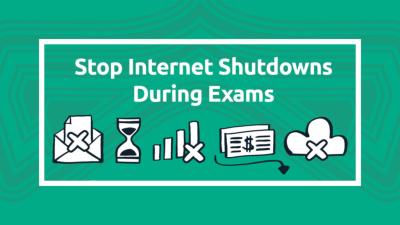 image linking to #NoExamShutdown: 4 MENA countries shut down the internet so far “to fight cheating”!