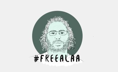 image linking to #FreeAlaa: Freedom for our courageous friend and human rights defender, Alaa Abdel Fattah